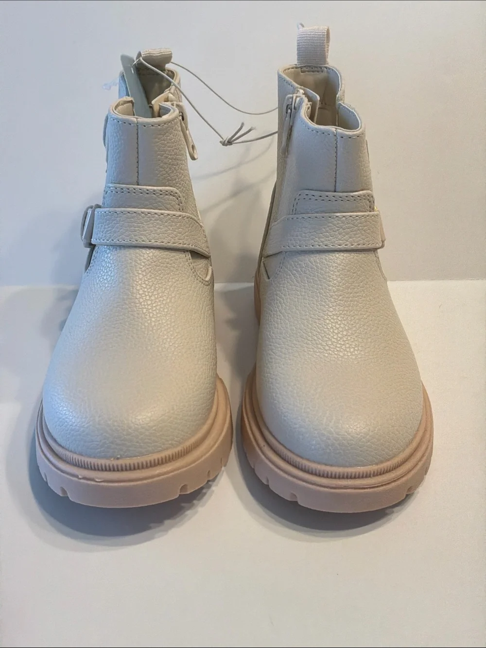 Cat & Jack Toddler Girl Evie Buckle Moto Cream Boots